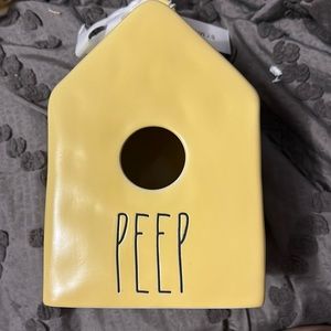 RAE DUNN Bird House “PEEP” yellow